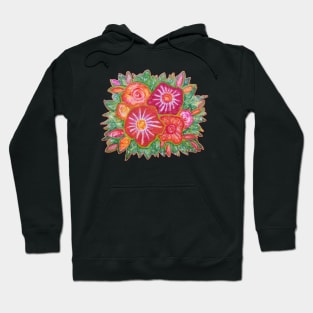 Fantasy Orange Flowers Hoodie